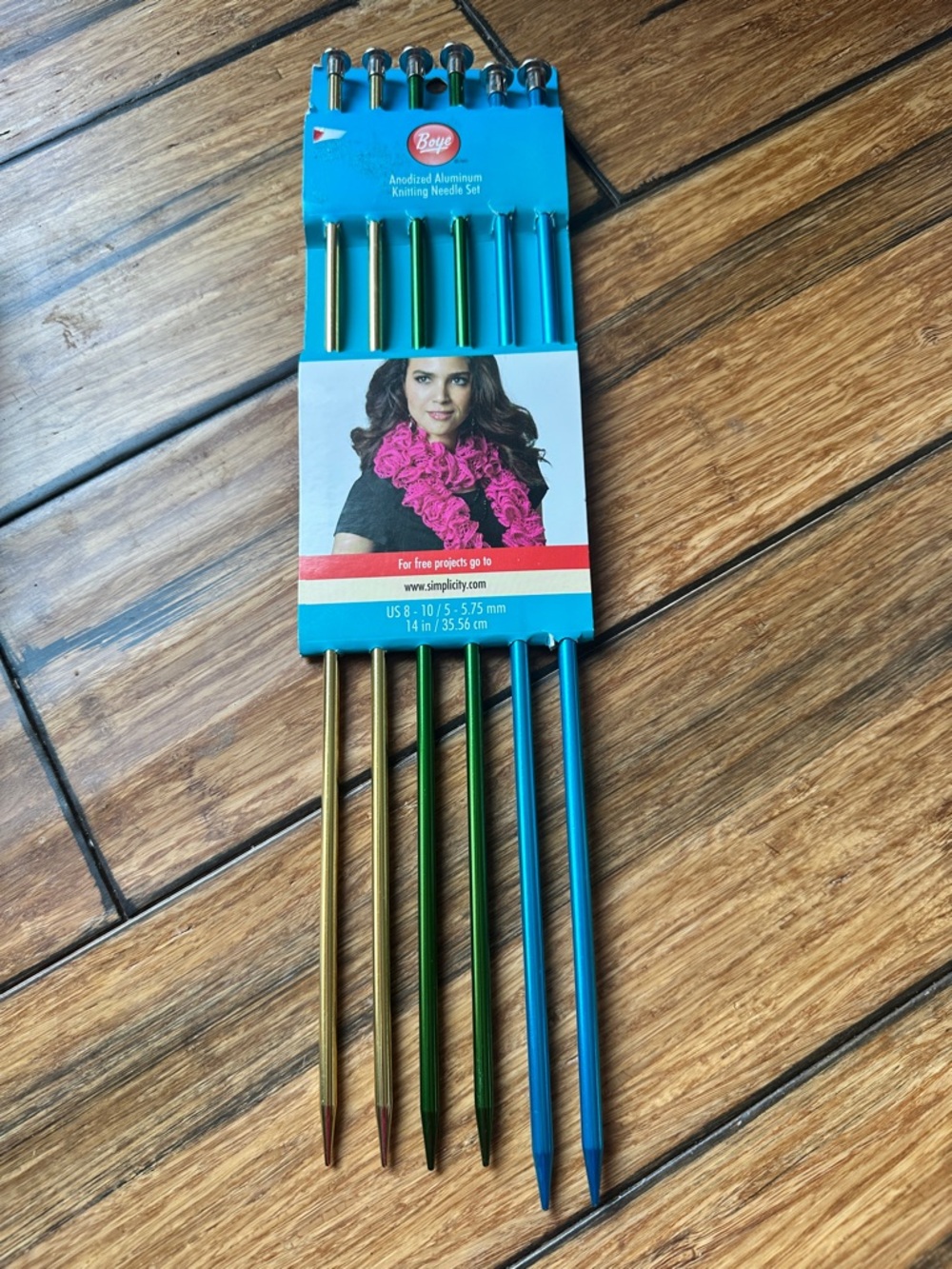 Boye Anodized Aluminum Double-Point Knitting Needles - Multicolor